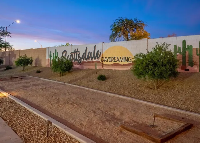 Villa Luxury Oasis Slide Pool Pickleball Game Scottsdale