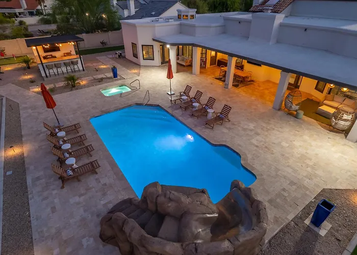 Luxury Oasis Slide Pool Pickleball Game * Scottsdale