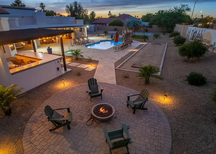 Luxury Oasis Slide Pool Pickleball Game Villa