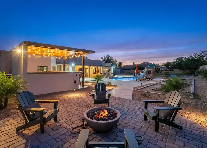 Luxury Oasis Slide Pool Pickleball Game Villa