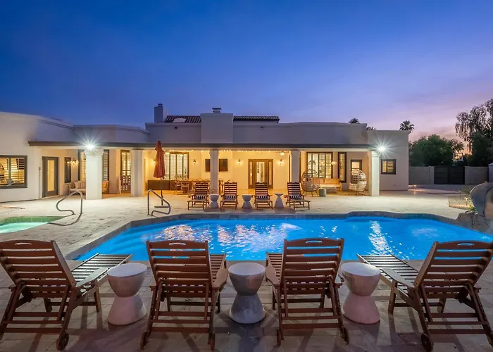 Luxury Oasis Slide Pool Pickleball Game Scottsdale