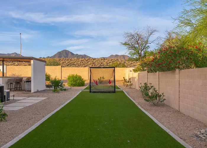 Luxury Oasis Slide Pool Pickleball Game Villa Scottsdale